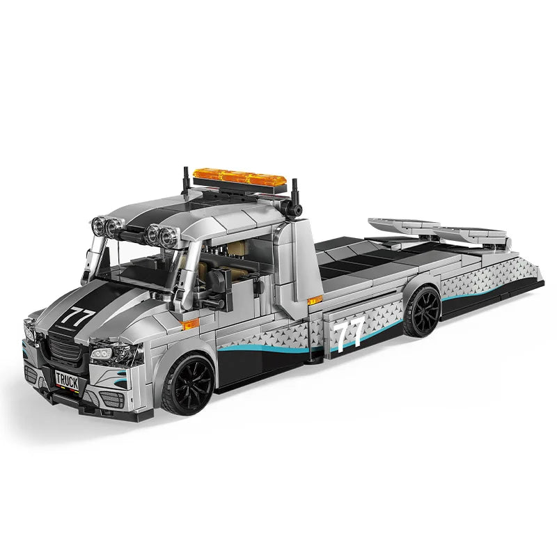 672Pcs Modified Trailer Building Blocks MOC Car Transporter Flatbed Tow Truck Vehicle Recovery Hauler Boys Festival Party Gifts - ShoreCo.Shop
