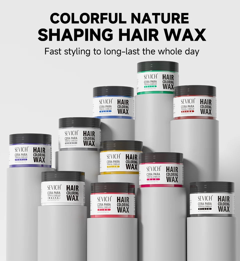 SEVICH Hair Colour Wax Temporary DIY Hair Coloring Wax One-Time Long Lasting Hair Dye Mud Cream Christmas Hair Styling Products - ShoreCo.Shop