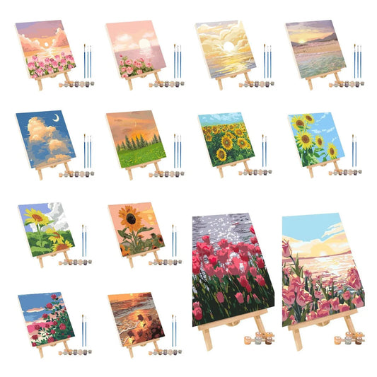 Frame Painting By Numbers Kits Abstract Sunset Landscape Modern Drawing Coloring By Numbers Acrylic Paint For Home Decor    Home Decor Supply | Online Retail | ShoreShopper.com