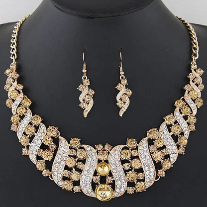 Romantic 2 Pieces/set Wedding Jewelry Set Shiny Crystal Bridal Jewelry Set Ladies Necklace Earrings    Home Decor Supply | Online Retail | ShoreShopper.com