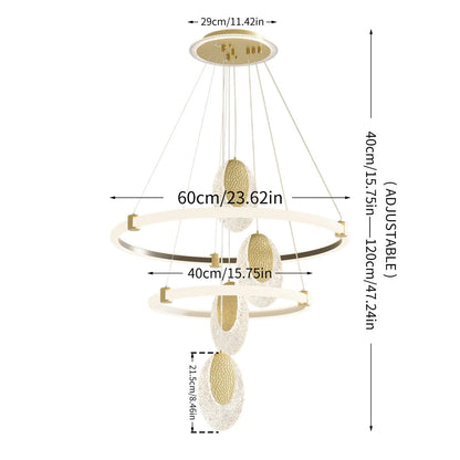 LUVODI 3-Layers LED Ceiling Lighting Fixture Art Decor Acrylic Water-drop Chandelier Pendant Lamp with 3 Color Lights    Home Decor Supply | Online Retail | ShoreShopper.com