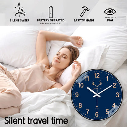Dark Blue Plastic Round Wall Clock 8-12inch    Home Decor Supply | Online Retail | ShoreShopper.com