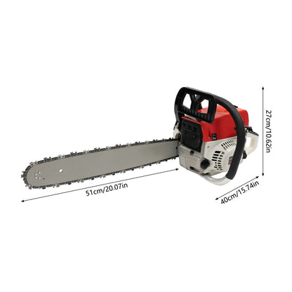 Gasoline Chainsaw with 52cc Engine, 20-inch Bar, and 7500RPM Speed for Heavy-Duty Cutting, Complete with Tool Bag    Home Decor Supply | Online Retail | ShoreShopper.com