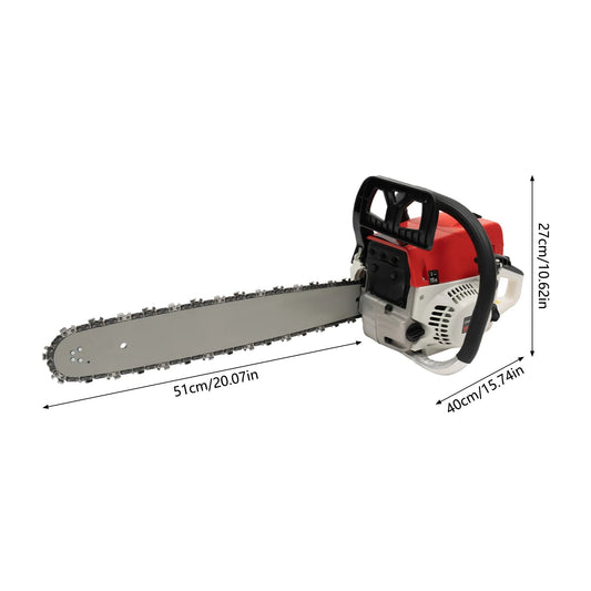 Gasoline Chainsaw with 52cc Engine, 20-inch Bar, and 7500RPM Speed for Heavy-Duty Cutting, Complete with Tool Bag    Home Decor Supply | Online Retail | ShoreShopper.com