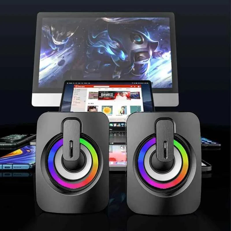 Computer Speakers HiFi Stereo Microphone Audio PC Speaker USB Wired Caixa De Som with LED Light for Desktop Computers PC Laptops
