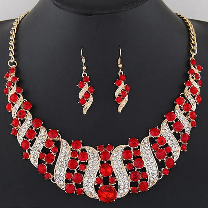 Romantic 2 Pieces/set Wedding Jewelry Set Shiny Crystal Bridal Jewelry Set Ladies Necklace Earrings    Home Decor Supply | Online Retail | ShoreShopper.com