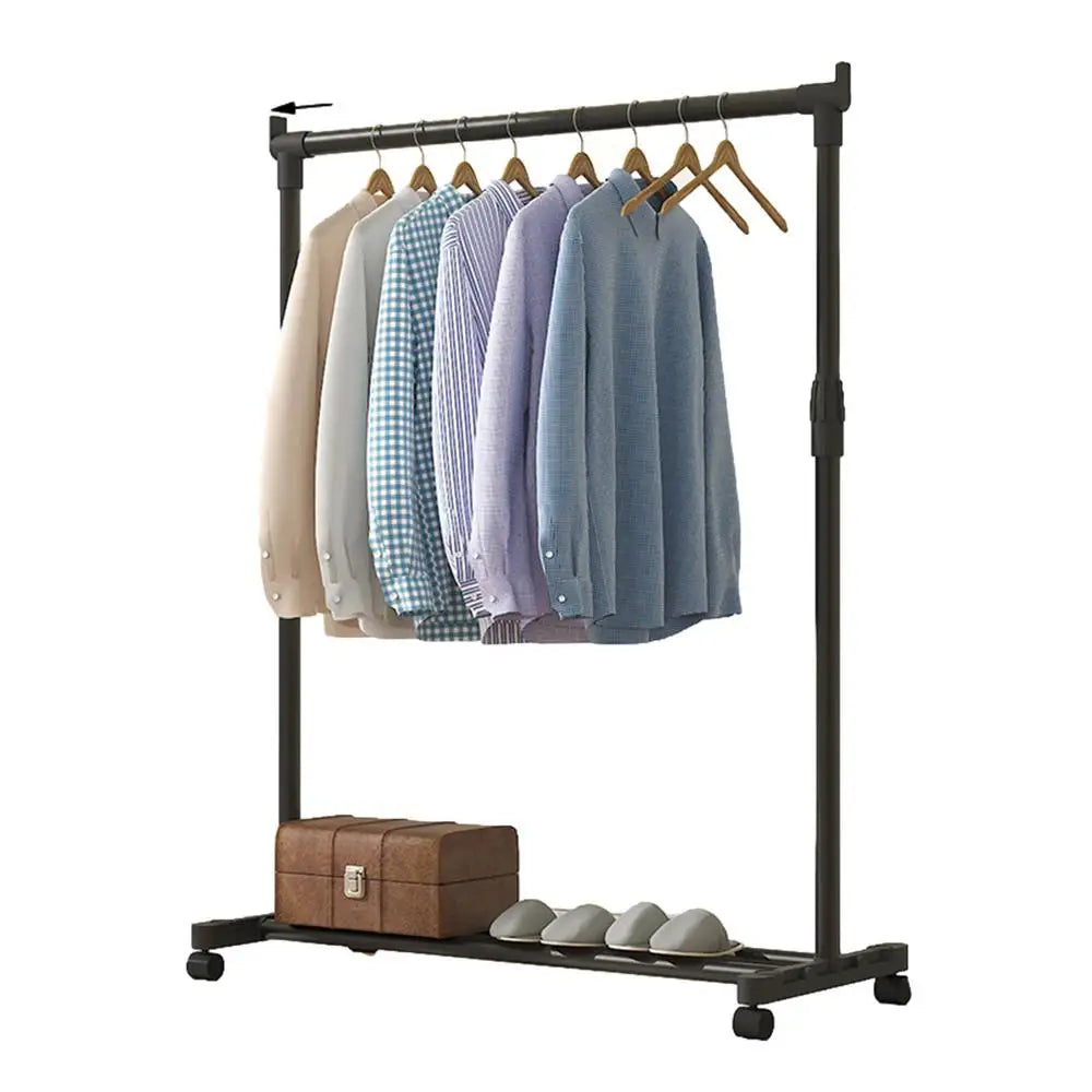 Clothes Rack With Wheels Metal Telescopic Adjustable Laundry Shop Living Room Bedroom Garment Rack Heavy-duty Standing Hanger    Home Decor Supply | Online Retail | ShoreShopper.com