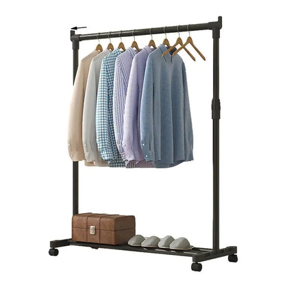 Clothes Rack With Wheels Metal Telescopic Adjustable Laundry Shop Living Room Bedroom Garment Rack Heavy-duty Standing Hanger    Home Decor Supply | Online Retail | ShoreShopper.com