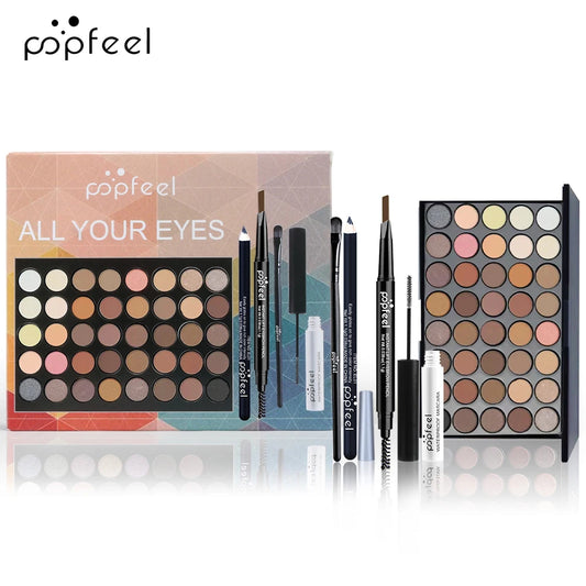 POPFEEL Eye Makeup Set, Eyeshadow Palette, Eyeliner, Mascara, Eyebrow Pencil, Makeup Tool Set Box, Gifts For Women - ShoreCo.Shop