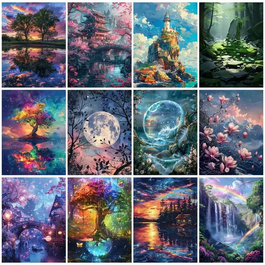 DIY Paint by Numbers Kit for Adults - Natural Scenery & Botanical Canvas Art    Home Decor Supply | Online Retail | ShoreShopper.com