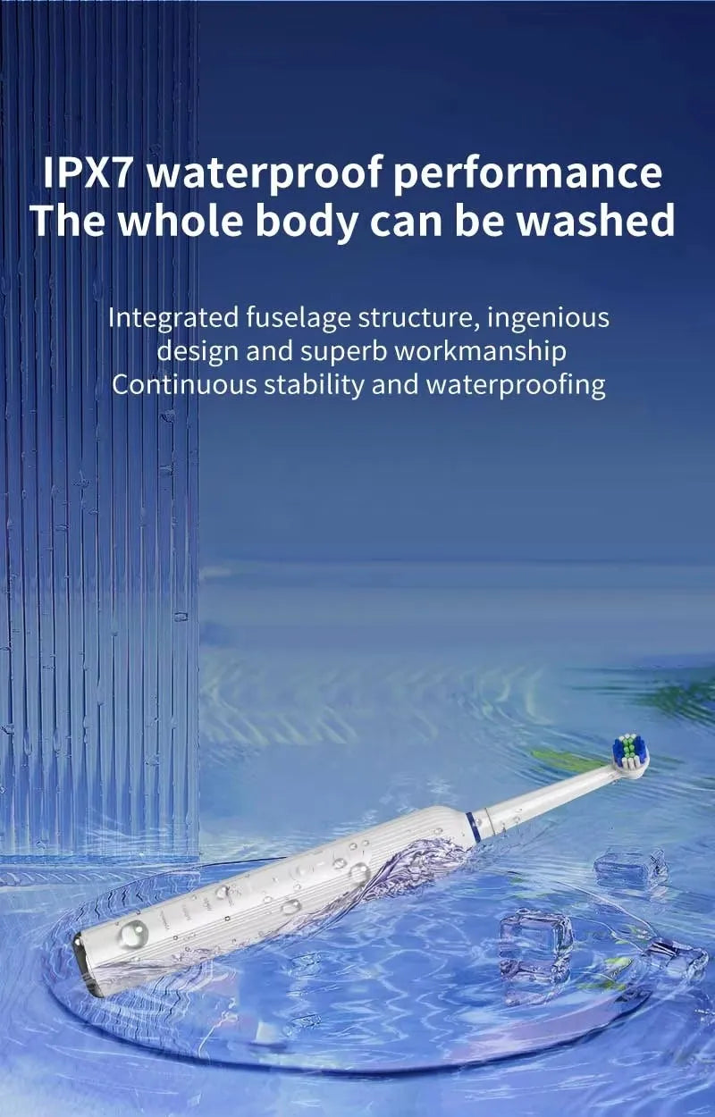 Compatible with Oral B Sonic Electric Toothbrush Smart Ultrasonic Dental Teeth Whitening Rechargeable Adult Tooth Brush 3 Head - ShoreCo.Shop