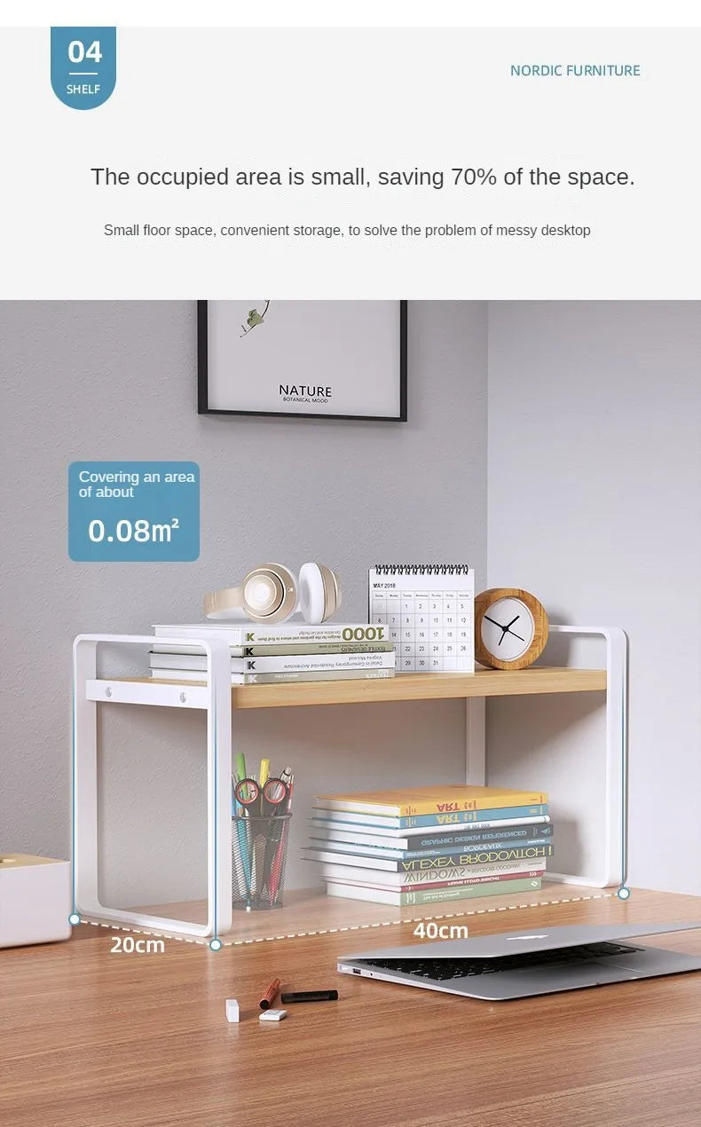 Shelf Desktop Storage  Bookshelf Student Desk Shelves Racks Office Computer Desk Tiered Cabinet Home Storage Holders Organizer    Home Decor Supply | Online Retail | ShoreShopper.com