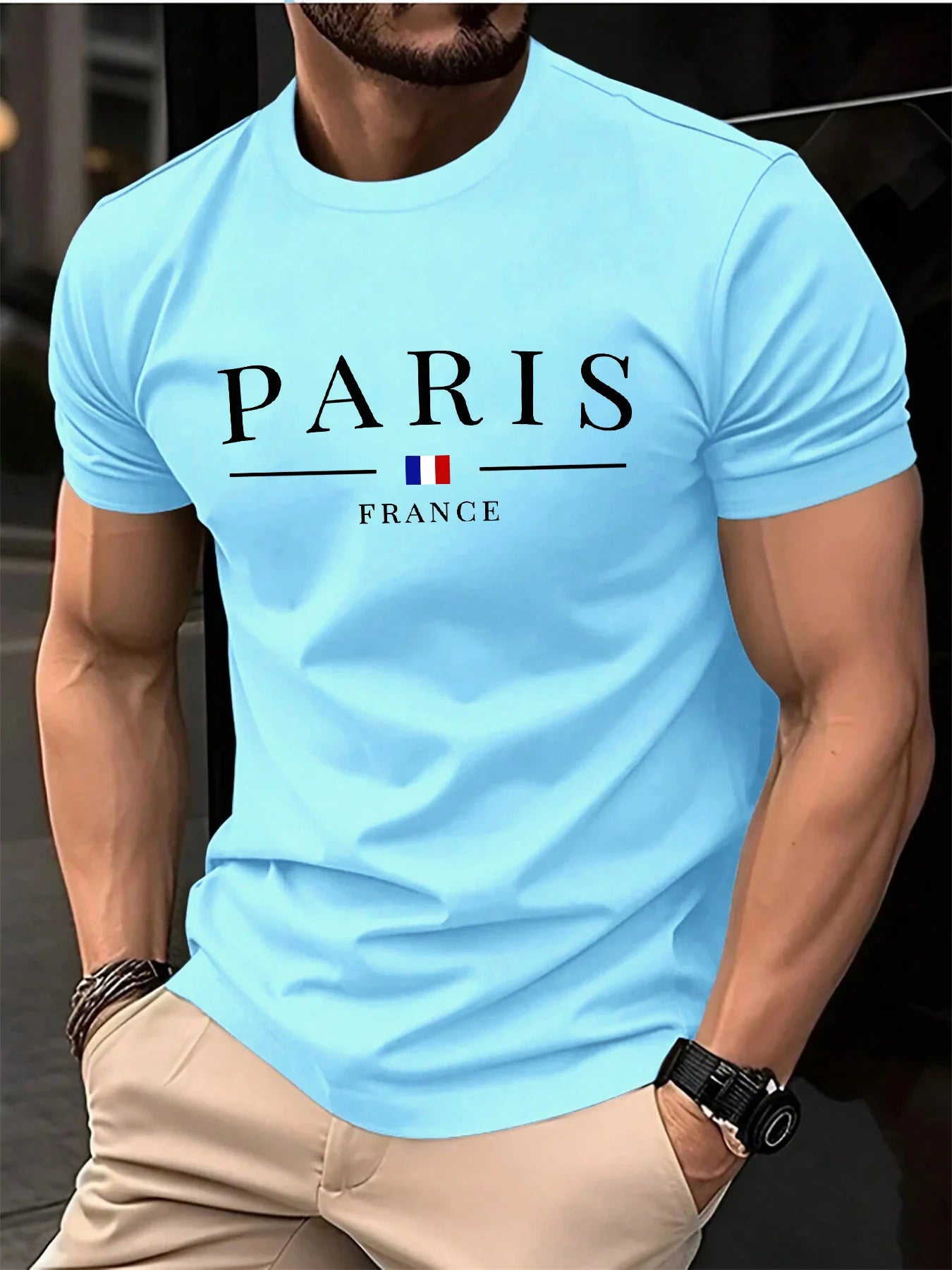 French Paris Print Men Women Pure Cotton T-shirt Popular Casual Fashion Trend Street Loose Sport Short-sleeve Adult Top Clothing    Home Decor Supply | Online Retail | ShoreShopper.com