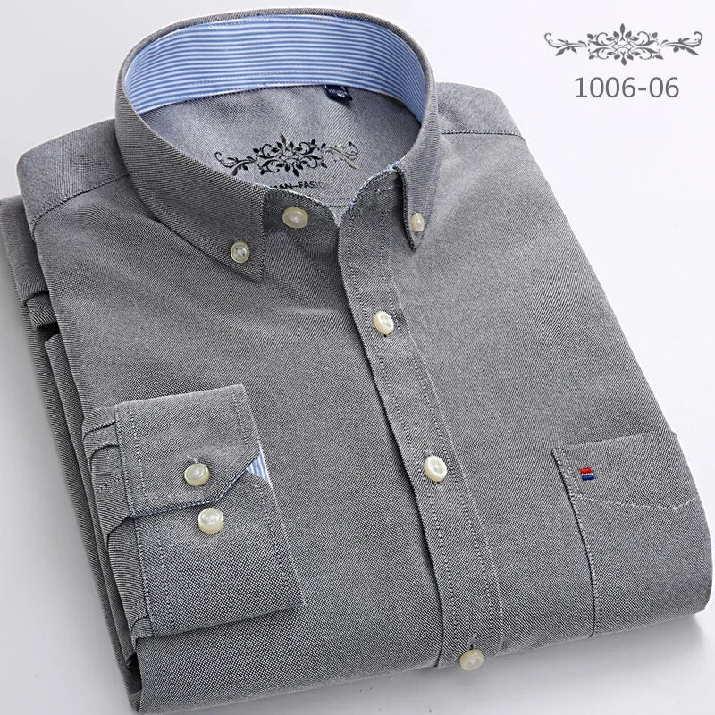 New in shirt long-sleeve shirts for men slim fit formal plian shirt single pocket office clothes soft plaid cotton designer tops    Home Decor Supply | Online Retail | ShoreShopper.com