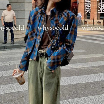Checkered shirt women's 2024 spring new design sense niche French chic long sleeved shirt  retro top  womens tops    Home Decor Supply | Online Retail | ShoreShopper.com