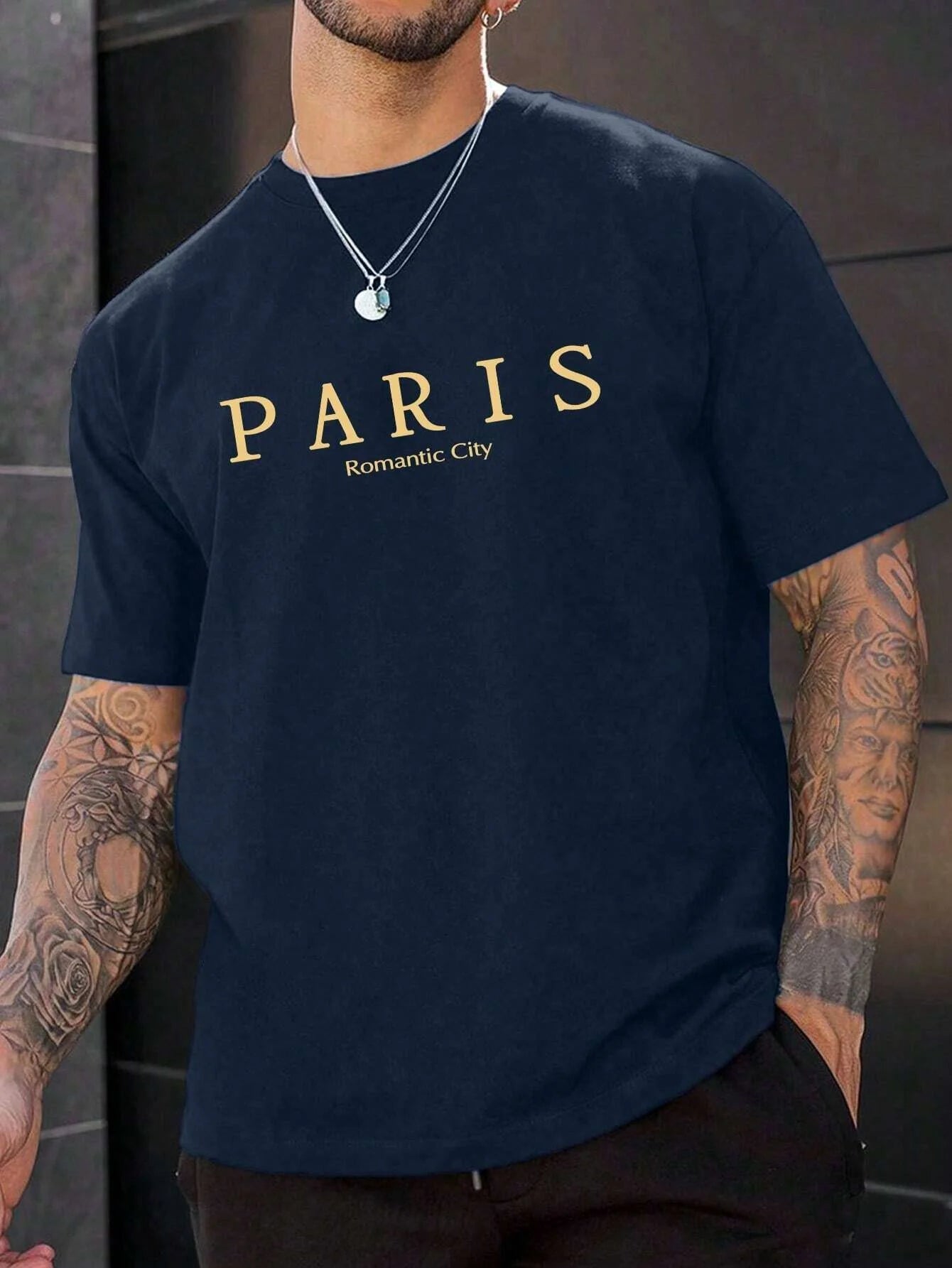 Paris Romantic City Letter Graphic Print Tees Men T-Shirt Summer Loose Clothing Loose Cotton Oversize Tshirt Street Soft Tops    Home Decor Supply | Online Retail | ShoreShopper.com