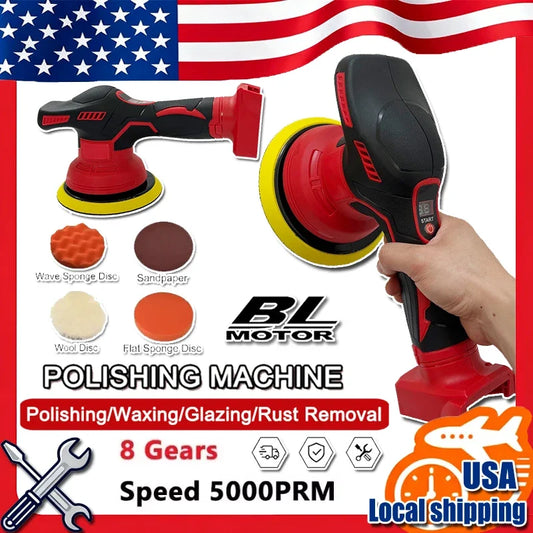 Fit Milwaukee Cordless Polisher 8 Gears Digital Display Electric Polisher Auto Car Waxing Polishing Machine For 18V 20V Battery - ShoreCo.Shop