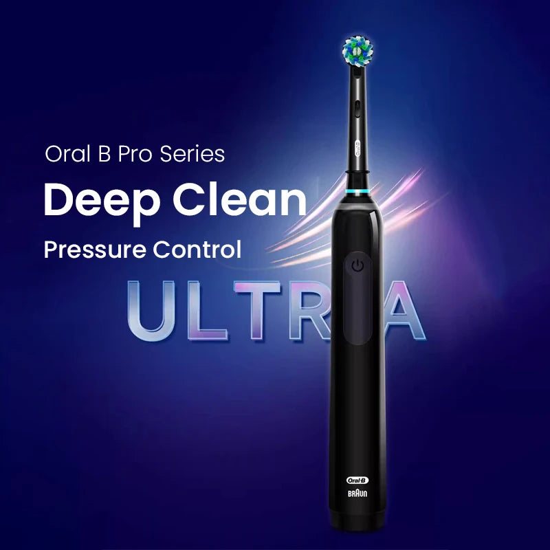 Oral B Pro 4 Ultra Electric Toothbrush 3D Rotation Rechargeable Teeth Brush Pressure Sensor 4 Brushing Modes 2 Min Timer - ShoreCo.Shop