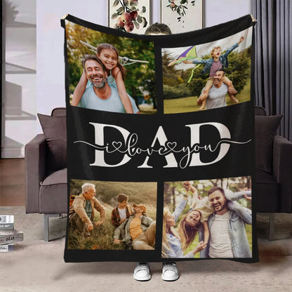 Fathers Day Gifts Personalized Custom Blanket Customizable Photos Throw Blankets For Dad Birthday Present From Daughter or Son    Your Coastal Marketplace | Shoreshopper.com