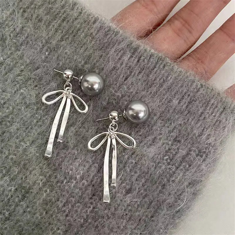 Fashionable Choker with Pendant Graceful Bowknot Pendant Choker Necklace with Gray Pearls Neck Jewelry Accessories    Home Decor Supply | Online Retail | ShoreShopper.com