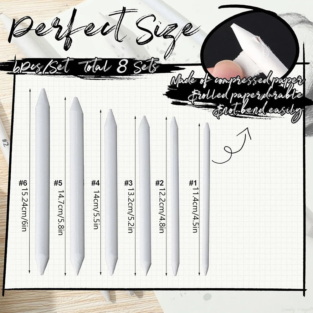 Paper Art Blending Stumps for Drawing Shading, Drawing Supplies Pencil Sketch Paint Tools, for Student Artist Markers, 6/48 PCS    Home Decor Supply | Online Retail | ShoreShopper.com