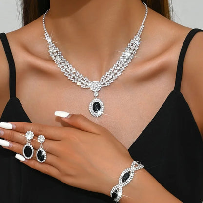 Elegant Bridal Jewelry Set Necklace Earrings with Sparkling Rhinestones Perfect for Weddings Parties    Home Decor Supply | Online Retail | ShoreShopper.com
