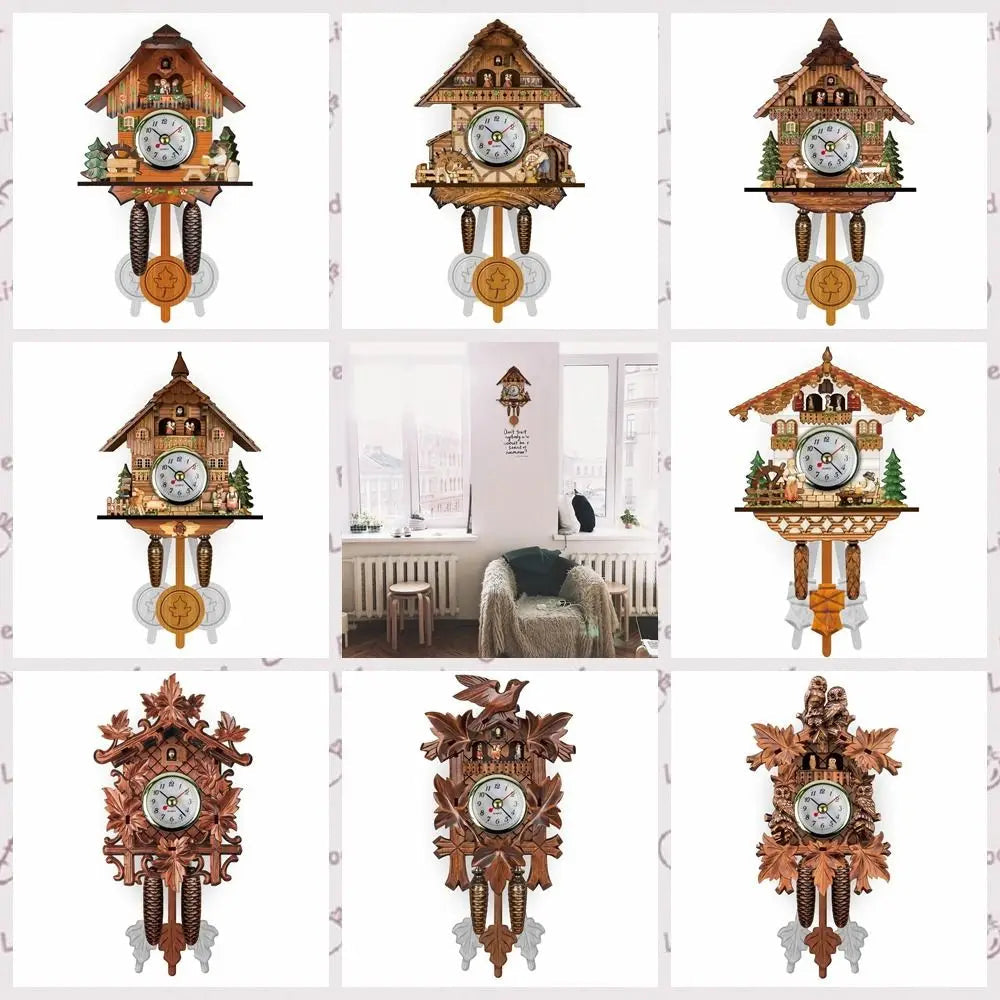 Forest Tower Wood Pendulum Vintage Clocks Vintage Silent Wood Wall Clock Wooden 3D Chiming 3D Chiming Clock Housewarming Gift    Home Decor Supply | Online Retail | ShoreShopper.com