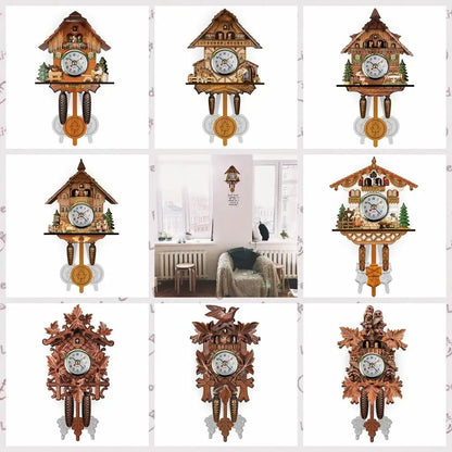 Forest Tower Wood Pendulum Vintage Clocks Vintage Silent Wood Wall Clock Wooden 3D Chiming 3D Chiming Clock Housewarming Gift    Home Decor Supply | Online Retail | ShoreShopper.com