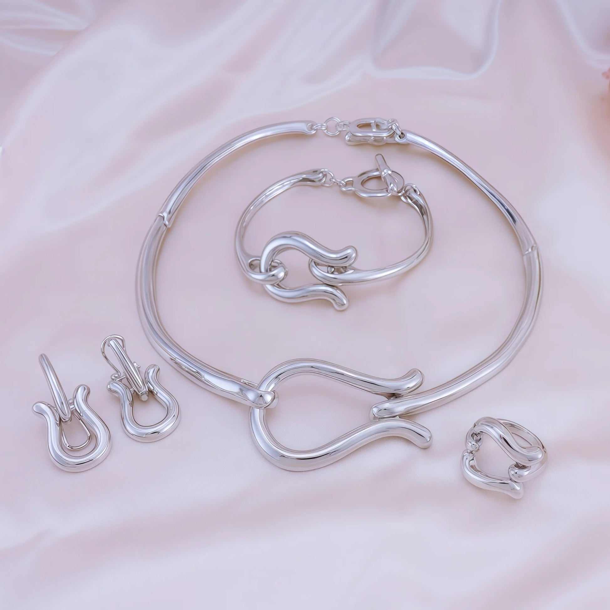Fashion Jewelry Sets For Women Gold Color Choker Necklace Earrings Bracelets Ring Wedding Set Party Accessories    Home Decor Supply | Online Retail | ShoreShopper.com