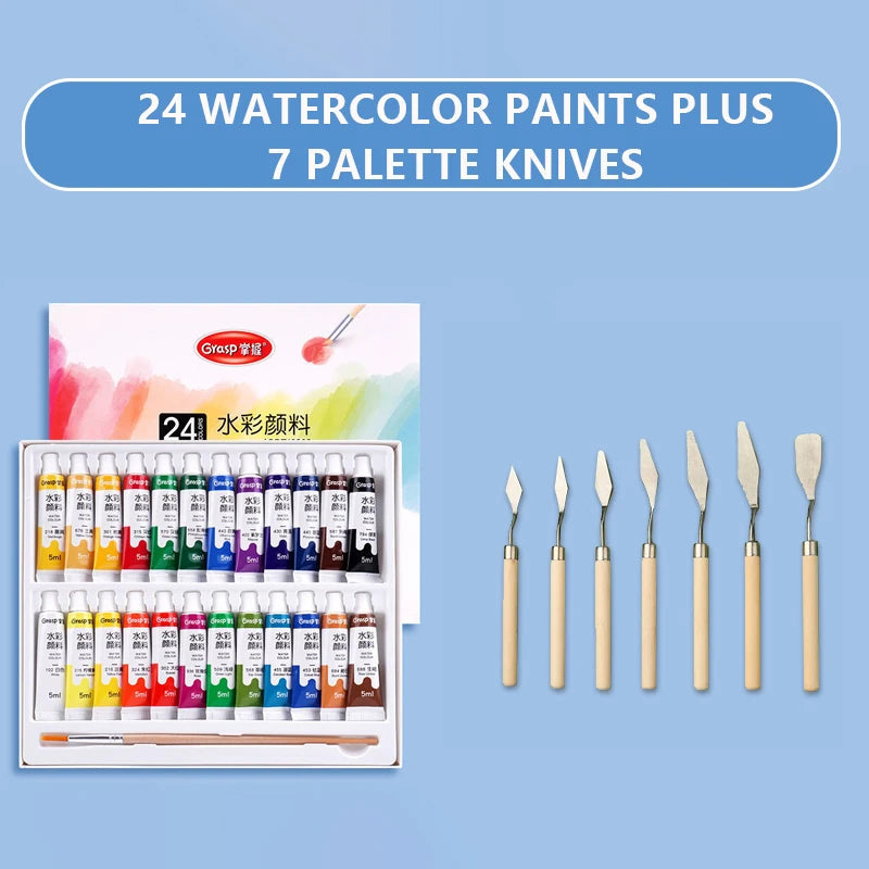 Watercolor Paint Set Art Painting Tools for Students Painting Beginners 12 Colors Washable 24 Colors    Home Decor Supply | Online Retail | ShoreShopper.com