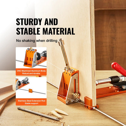 SucceBuy 30 Pcs Pocket Hole Jig Kit Adjustable & Easy to Use Pocket Hole Jig System with Step Drills Wrenches Drill Stop Rings    Home Decor Supply | Online Retail | ShoreShopper.com