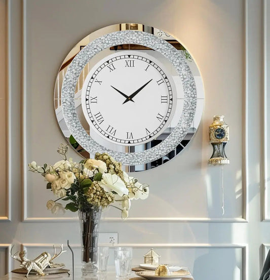Sparkle & Twinkle Shining Mirrored Luxurious Home Modern Wall Clock 23" or 31"    Home Decor Supply | Online Retail | ShoreShopper.com