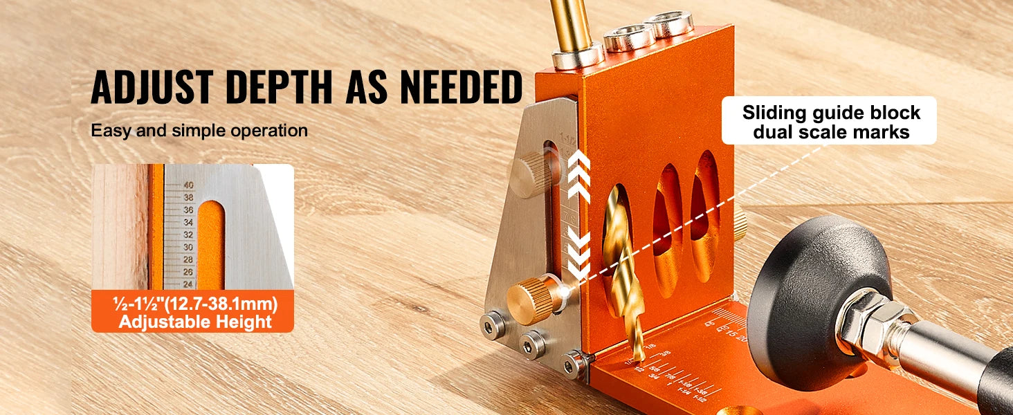 SucceBuy 30 Pcs Pocket Hole Jig Kit Adjustable & Easy to Use Pocket Hole Jig System with Step Drills Wrenches Drill Stop Rings    Home Decor Supply | Online Retail | ShoreShopper.com