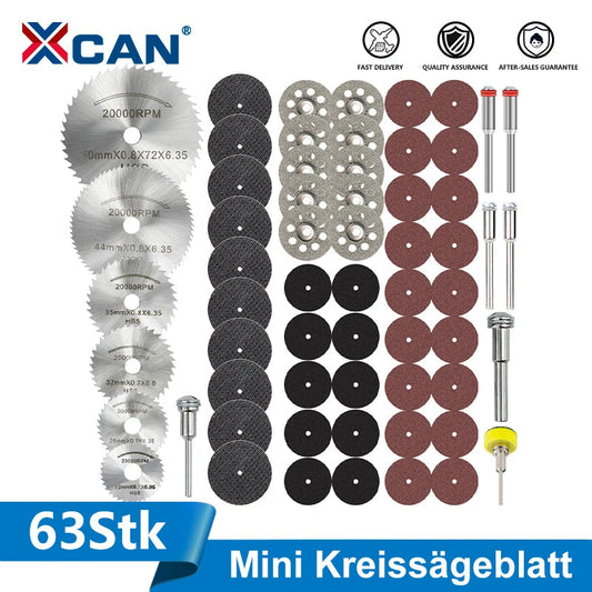 XCAN 63pcs Cutting Wheel Set Mini HSS Saw Blade,Diamond Saw Blade,Metal Cut off Disc  Drill 1/8" Mandrel for Dremel Rotary Tool    Home Decor Supply | Online Retail | ShoreShopper.com
