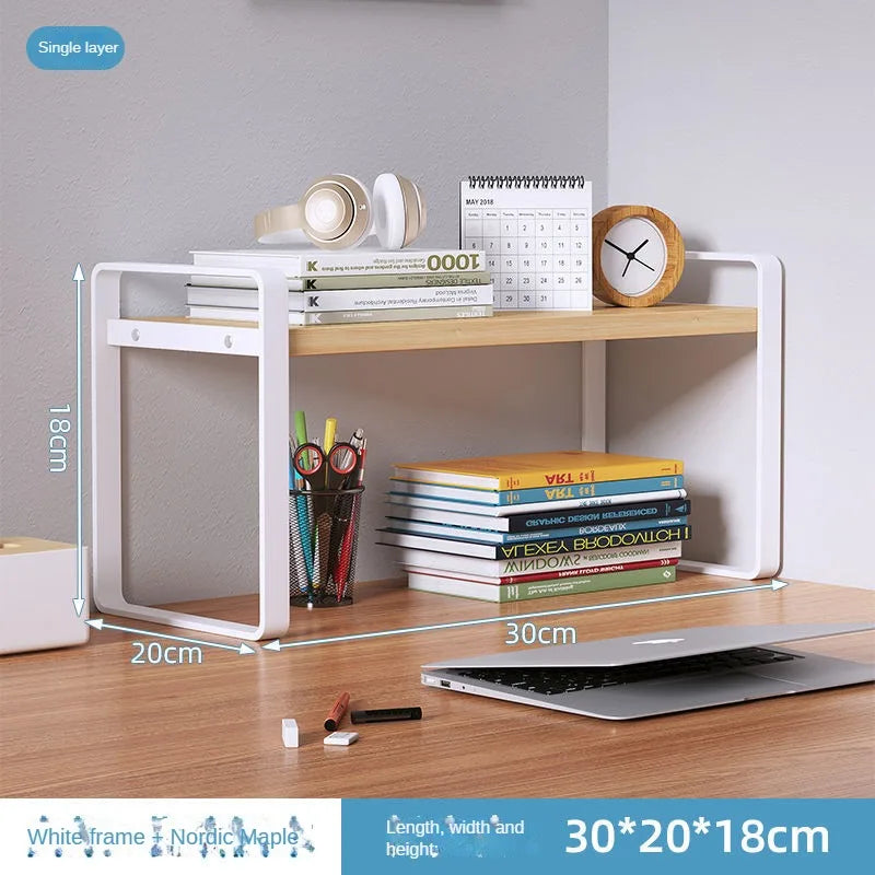 Shelf Desktop Storage  Bookshelf Student Desk Shelves Racks Office Computer Desk Tiered Cabinet Home Storage Holders Organizer    Home Decor Supply | Online Retail | ShoreShopper.com
