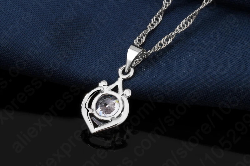 Charming Luxury Elegant Rhinestone Pendant Jewelry Set Include 925 Sterling Silver Necklace/Earring Sets    Home Decor Supply | Online Retail | ShoreShopper.com