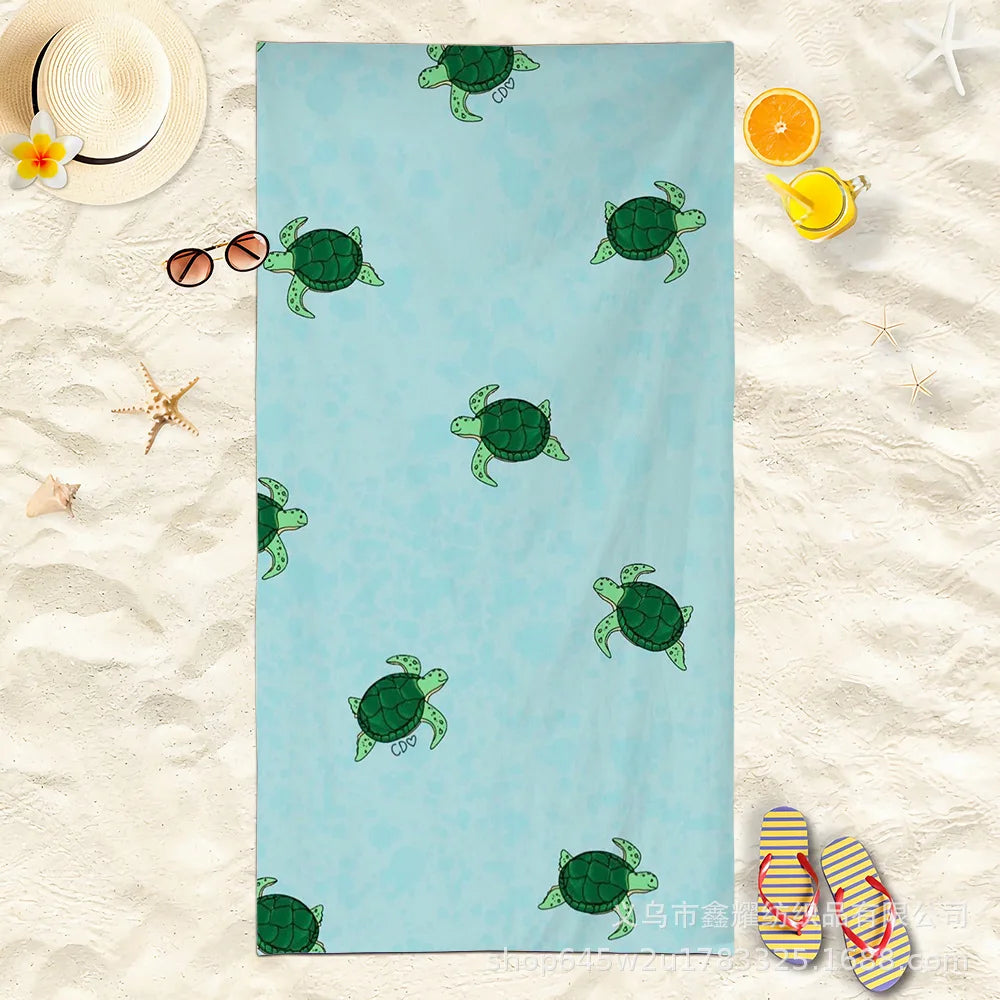 Beach Turtle Animal Printed Beach Towel, Quick Drying Absorbent Beach Towel Outdoor Sports Swimming Beach Towel Face Towel Towel    Your Coastal Marketplace | Shoreshopper.com