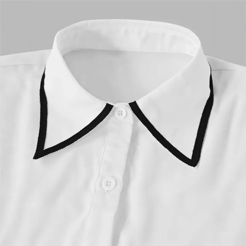Women's Blouse Fashion Shirt Formal Bow Tie Long-sleeve Contrasting Trim Tops Slim-fit Workwear Elegant Office Lady Shirts Women    Your Coastal Marketplace | Shoreshopper.com