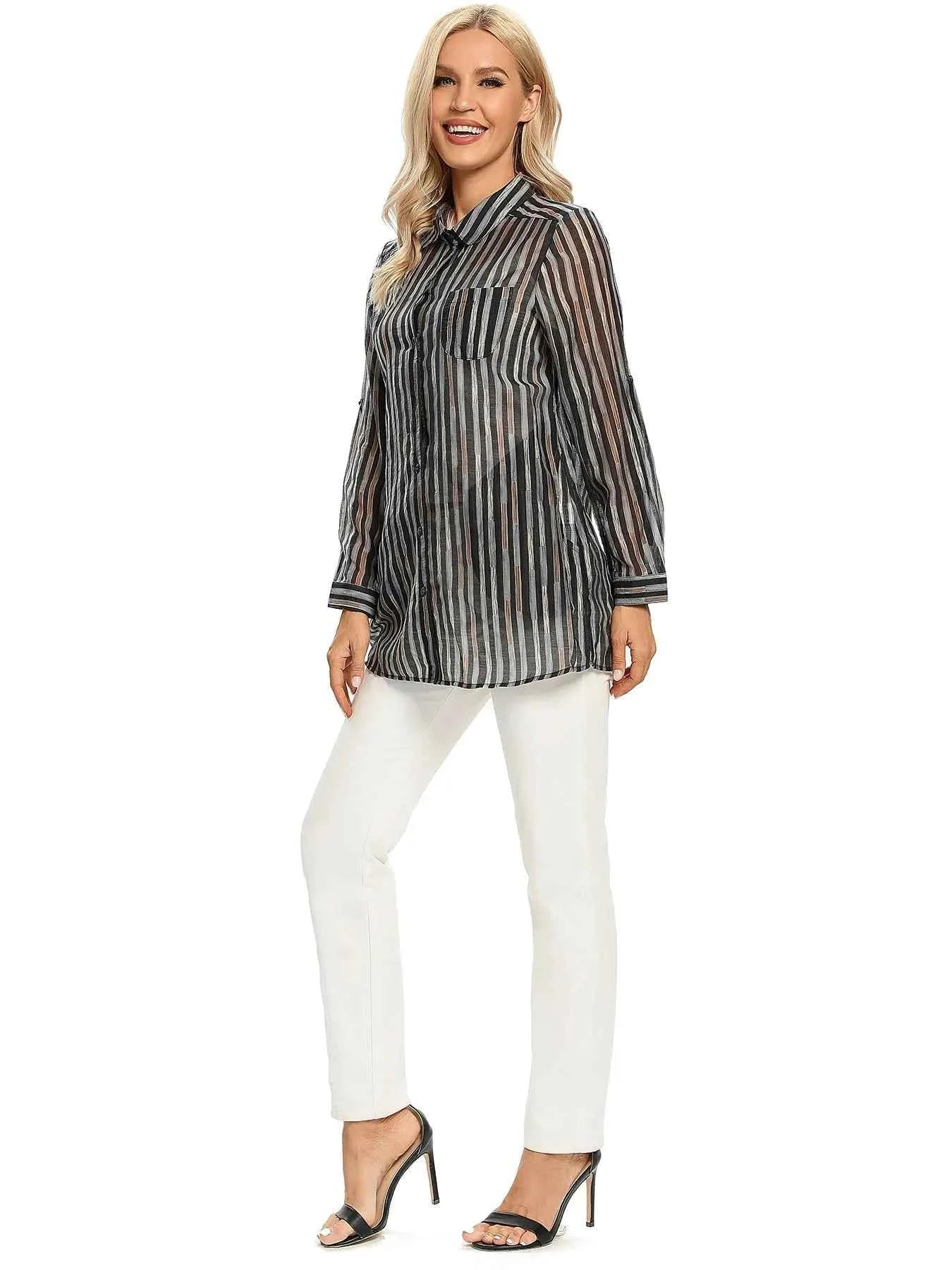 Women Woven Fashionable Casual Shirt For Spring And Autumn
