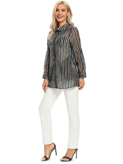 Women Woven Fashionable Casual Shirt For Spring And Autumn