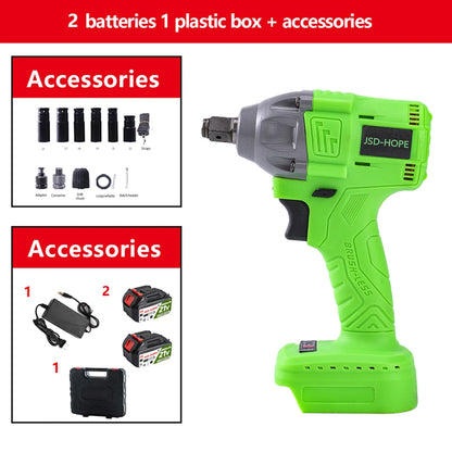 Brushless electric wrench High torque lithium charging wrench impact auto repair frame worker sleeve wind cannon - ShoreCo.Shop