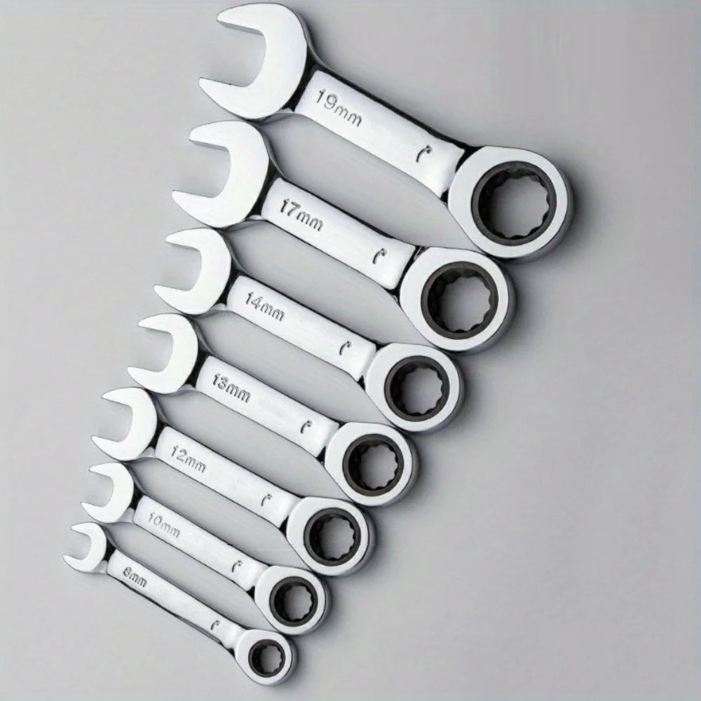 6-19mm Short Handle Quick Ratchet Wrench 72 Teeth Multi Functional Portable Short Dual-use Plum Blossom Small Wrench Hand Tools    Home Decor Supply | Online Retail | ShoreShopper.com