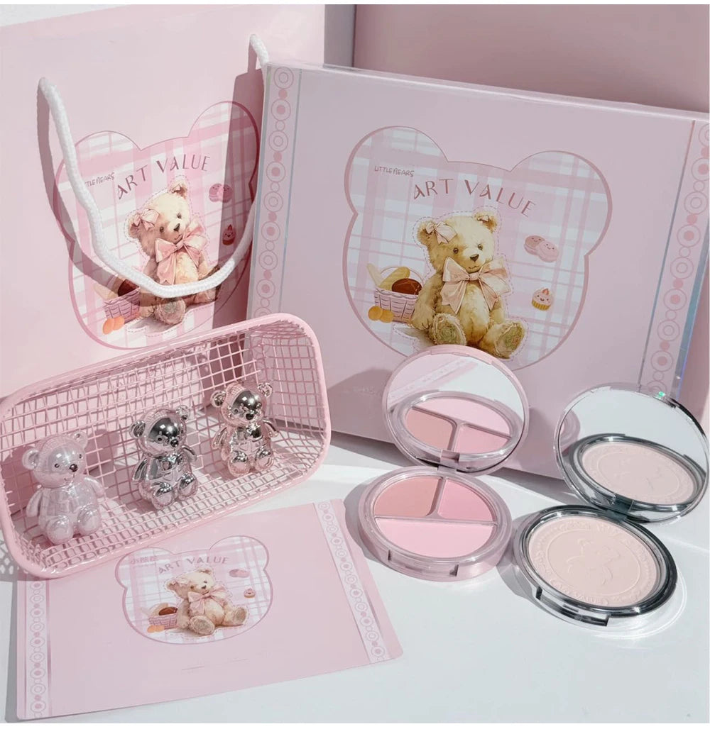 ART VALUE 7PC Makeup Sets Include 3 Colors Matte Lip Mud,1 Pressed Powder,1 Blush,1 Eyes Palette,1 Necklace Beauty Makeup Sets - ShoreCo.Shop