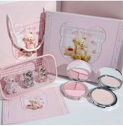 ART VALUE 7PC Makeup Sets Include 3 Colors Matte Lip Mud,1 Pressed Powder,1 Blush,1 Eyes Palette,1 Necklace Beauty Makeup Sets - ShoreCo.Shop