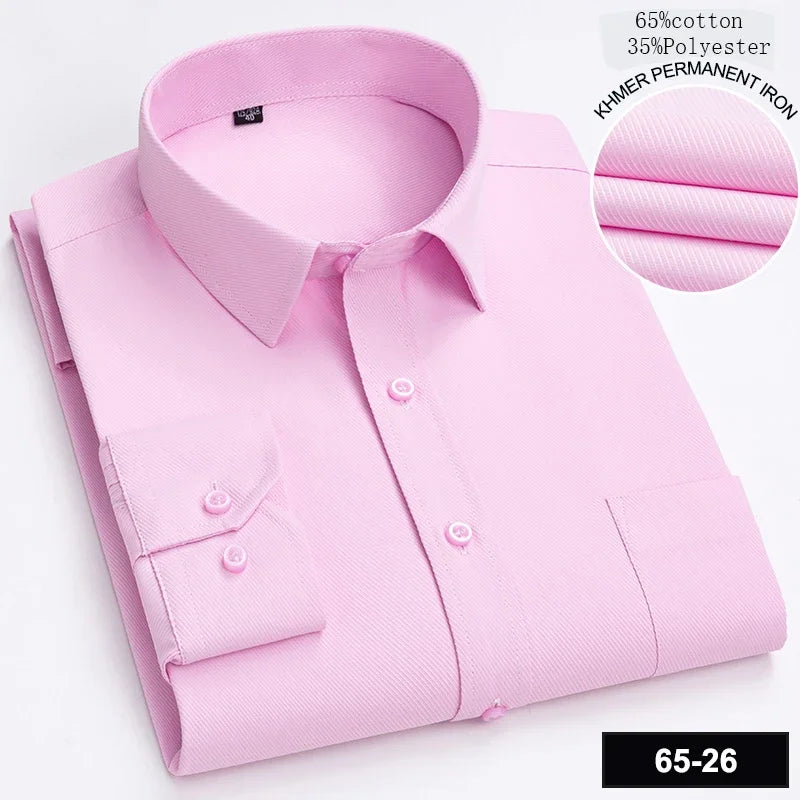 New in shirt long-sleeve shirts for men slim fit formal plian shirt single pocket office clothes soft plaid cotton designer tops    Home Decor Supply | Online Retail | ShoreShopper.com