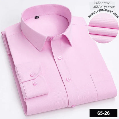 New in shirt long-sleeve shirts for men slim fit formal plian shirt single pocket office clothes soft plaid cotton designer tops    Home Decor Supply | Online Retail | ShoreShopper.com