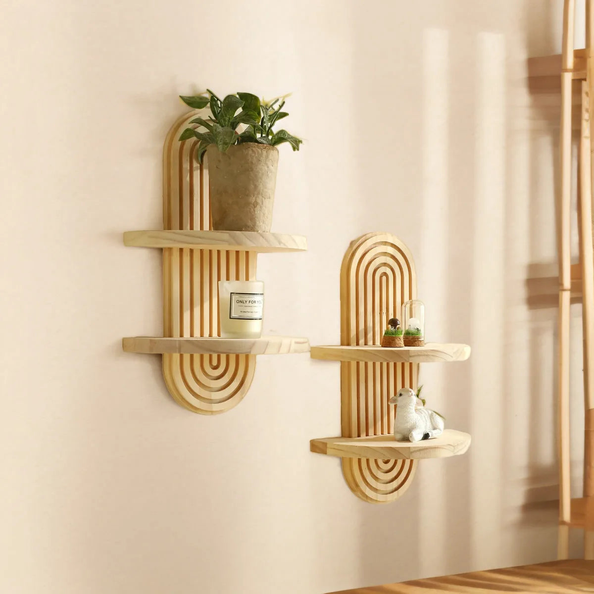Boho Wooden Shelves for Wall Decorative Book Floating Wall Shelf for Living Room Bathroom Bedroom Classroom Office Nursery Home    Home Decor Supply | Online Retail | ShoreShopper.com