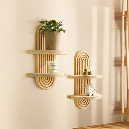Boho Wooden Shelves for Wall Decorative Book Floating Wall Shelf for Living Room Bathroom Bedroom Classroom Office Nursery Home    Home Decor Supply | Online Retail | ShoreShopper.com