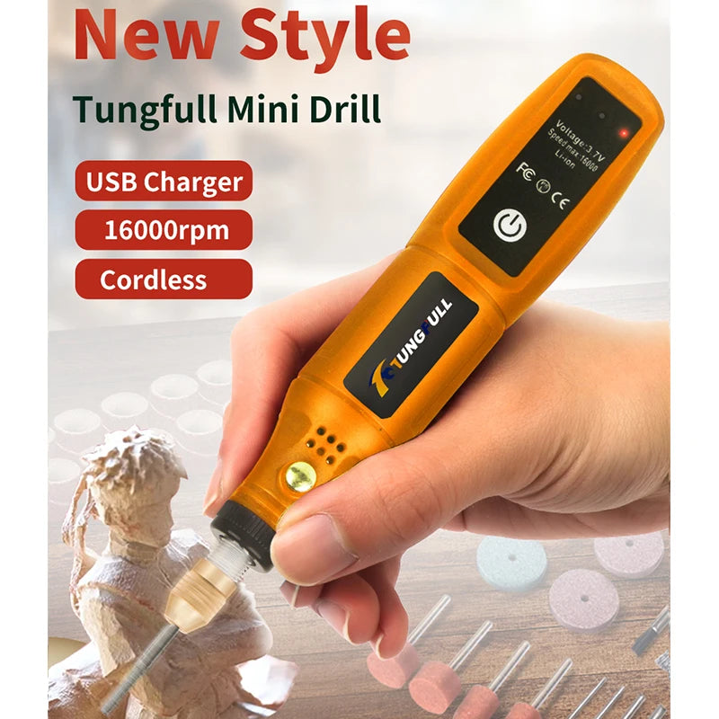 Mini Wireless Drill Rechargeable Polishing Machine DIY Mini Rotary Tool USB Engraving Tool Dremel Tool Mini Engravin Machine - ShoreCo.Shop