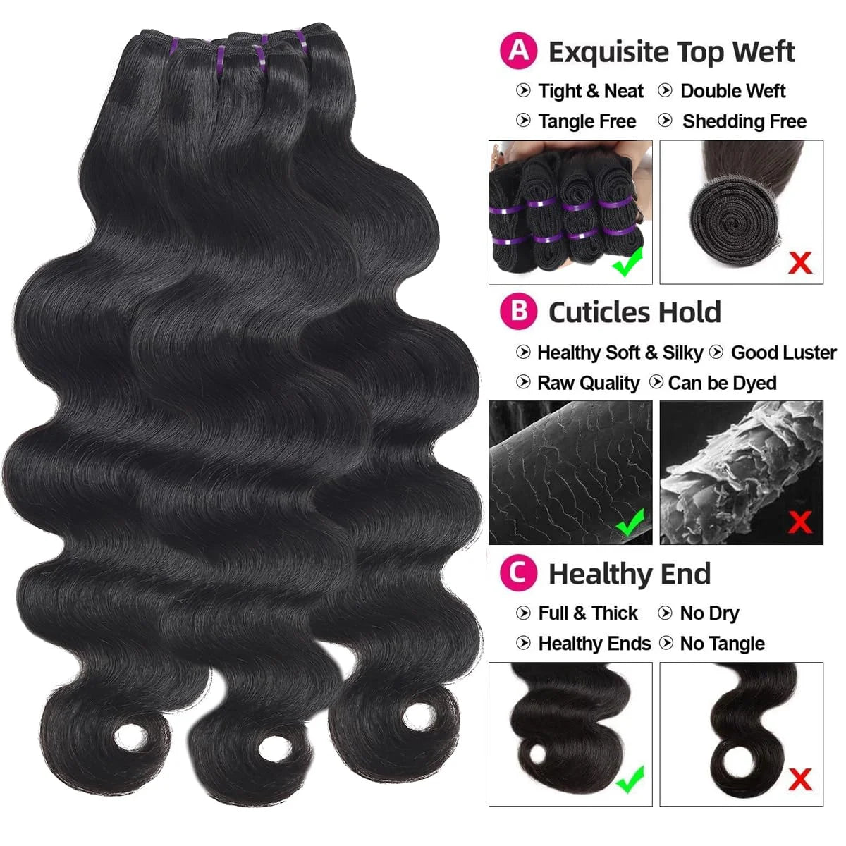 Body Wave Human Hair Bundles 12A Raw Virgin 100% Unprocessed Weave Human Hair Extensions 1 3 4 Bundles Deals Natural Color    Home Decor Supply | Online Retail | ShoreShopper.com